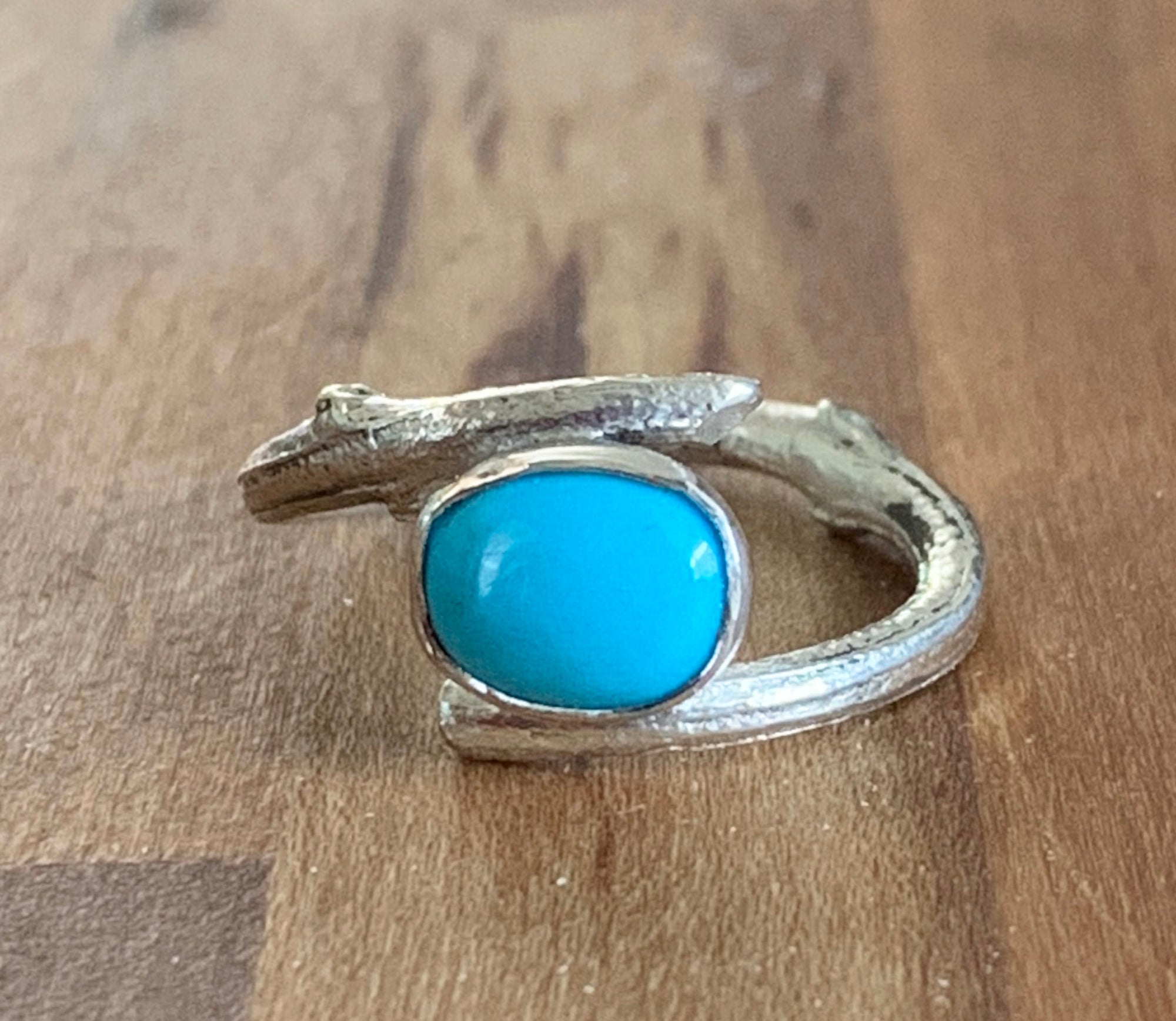 Kingman Turquoise Twig Ring in Sterling Silver