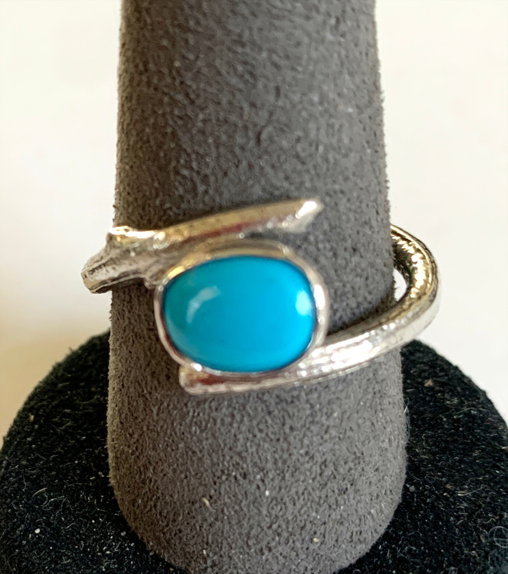 Kingman Turquoise Twig Ring in Sterling Silver