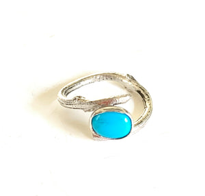 Kingman Turquoise Twig Ring in Sterling Silver