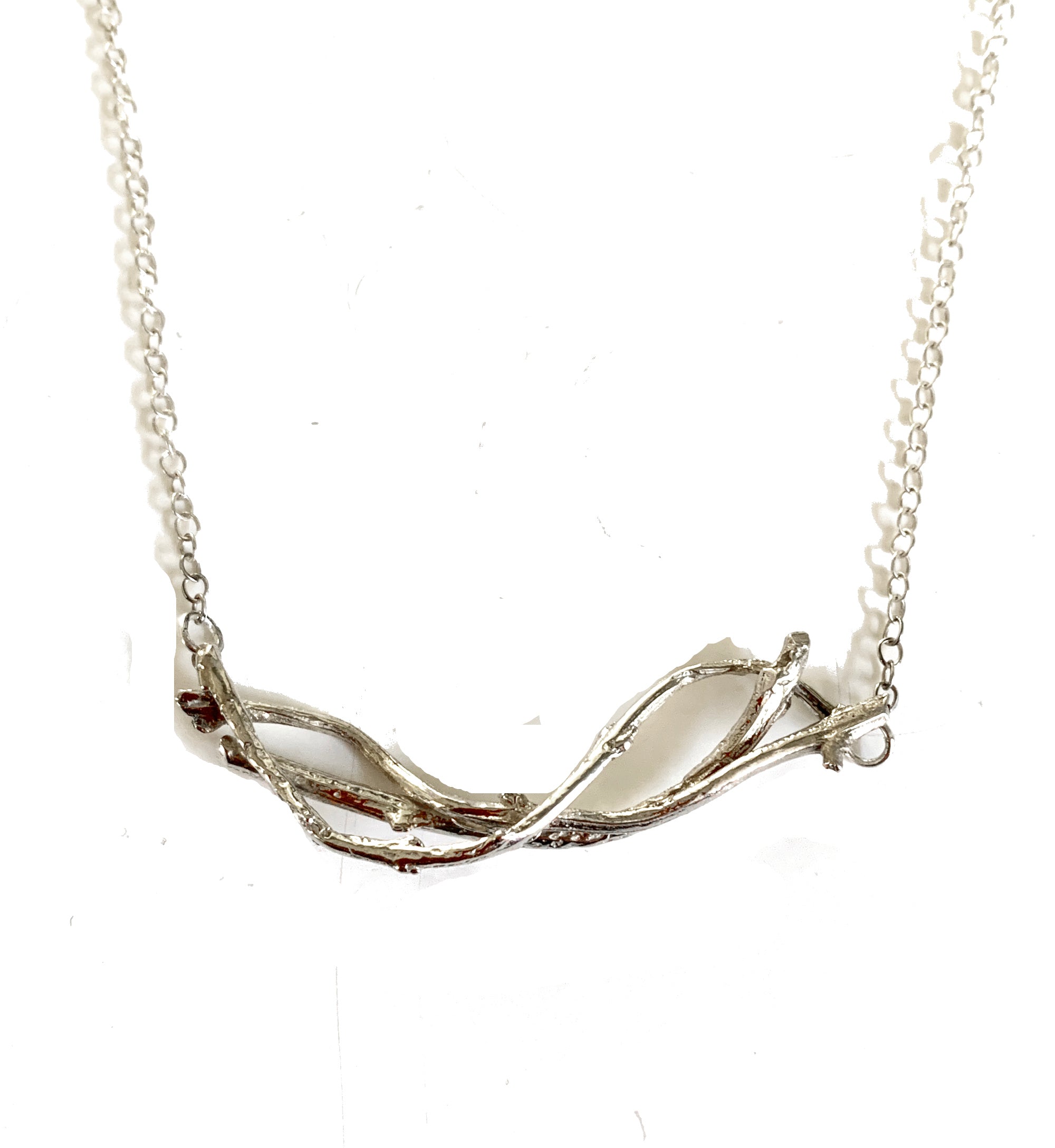 Entwined Twig Pendant Necklace in Sterling Silver