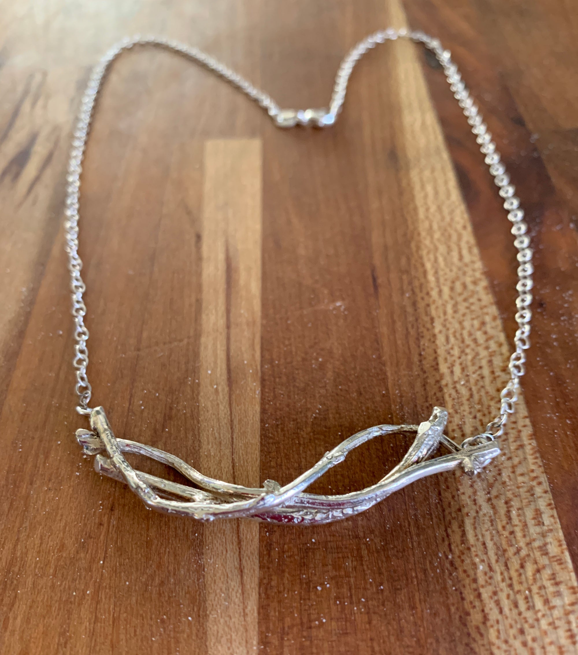 Entwined Twig Pendant Necklace in Sterling Silver