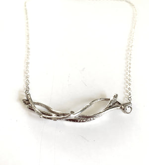 Entwined Twig Pendant Necklace in Sterling Silver